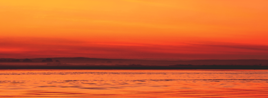 orange sea sunset horizon